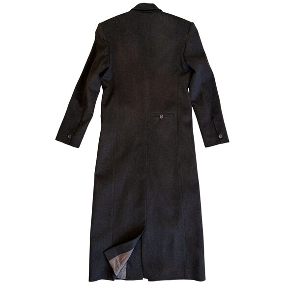 147. L'ESKIZZO Brown Long Full Length Jacket Coat Edinburgh 100% Wool $500 NWOT - Picture 3 of 3